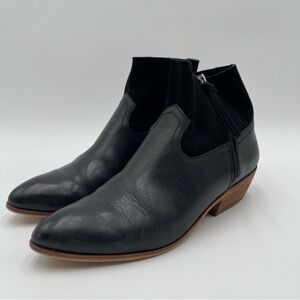 Frye and Co Womens 10 western-inspired Black Suede Leather Rubie Zip Ankle Boots